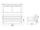【フライミー ヴェール/FLYMEe vert / GOODS】のSOFA / ソファ #117255 大人の最旬トレンドファッション＆コーディネート founy(ファウニー) クッション Cushion, Throw Pillow ホーム・キャンプ・アウトドア・お取り寄せ Home Living / Home & Lifestyle / Camping Gear / Outdoor Camping 家具・インテリア Home Furniture & Interior. Stylish & Functional Living Spaces ソファー Couches & Sofas thumbnail 「3人掛け」寸法図|ID: prp329100004970075 ipo3291000000037272745