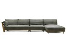 【マスターウォール/MASTERWAL / GOODS】のHEAVEN 950 SOFA / ヘヴン 950 ソファ ワンアーム 2シーター180 + アームレス 1シーター100 + アームレスカウチ100 張地:A783 0011ブラック&リネン(ファブリック5)、フレーム:ウォールナット、カウチ|ID: prp329100004970162 ipo3291000000037273218