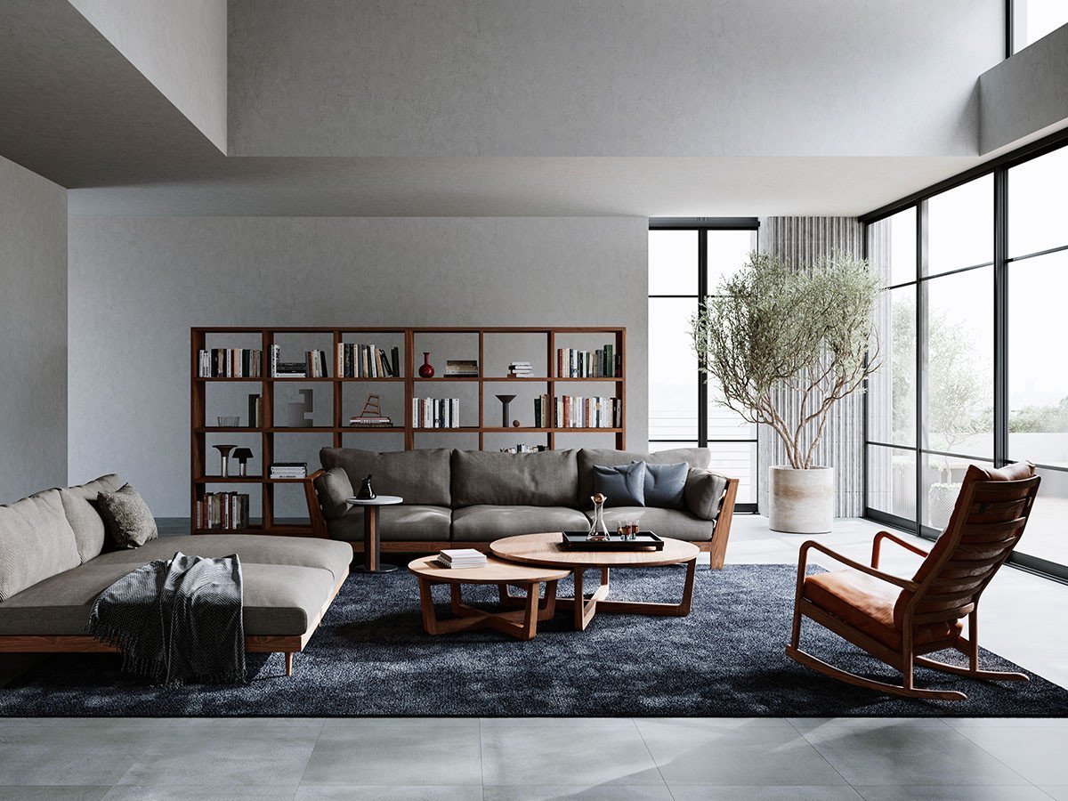 【マスターウォール/MASTERWAL / GOODS】のHEAVEN 950 SOFA / ヘヴン 950 ソファ ワンアーム 2シーター180 + アームレス 1シーター100 + アームレスカウチ100 インテリア・キッズ・メンズ・レディースファッション・服の通販 founy(ファウニー) 　ウッド　Wooden Design　クッション　Cushion, Throw Pillow　フェザー　Feather, Feather Detail　フレーム　Frame, Outline　ホーム・キャンプ・アウトドア・お取り寄せ　Home Living / Home & Lifestyle / Camping Gear / Outdoor Camping　家具・インテリア　Home Furniture & Interior. Stylish & Functional Living Spaces　ソファー　Couches & Sofas　カウチソファ・シェーズロング　Chaise Lounge Sofas　張地:A783 0011 ブラック&リネン(ファブリック5)、フレーム:ウォールナット&lt|ID: prp329100004970162 ipo3291000000037273222