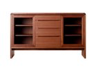 【日進木工/NISSHIN MOKKOU / GOODS】のGROW Sideboard / グロウ サイドボード ガラス扉 大人の最旬トレンドファッション＆コーディネート founy(ファウニー) ガラス Glass, Glassware ステーショナリー Stationery, Office Supplies フォルム Silhouette, Form エレガント 上品 Elegant ホーム・キャンプ・アウトドア・お取り寄せ Home Living / Home & Lifestyle / Camping Gear / Outdoor Camping 家具・インテリア Home Furniture & Interior. Stylish & Functional Living Spaces 収納家具・キャビネット Storage Furniture サイドボード・リビング収納 Cabinet / Storage Cabinet thumbnail ウッド:ブラックウォールナット WN(ウレタン塗装)、サイズ:幅135cm|ID: prp329100004970311 ipo3291000000037274321
