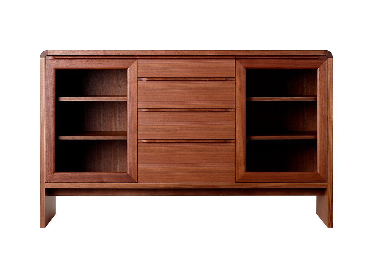 【日進木工/NISSHIN MOKKOU / GOODS】のGROW Sideboard / グロウ サイドボード ガラス扉 インテリア・キッズ・メンズ・レディースファッション・服の通販 founy(ファウニー) 　ガラス　Glass, Glassware　ステーショナリー　Stationery, Office Supplies　フォルム　Silhouette, Form　エレガント 上品　Elegant　ホーム・キャンプ・アウトドア・お取り寄せ　Home Living / Home & Lifestyle / Camping Gear / Outdoor Camping　家具・インテリア　Home Furniture & Interior. Stylish & Functional Living Spaces　収納家具・キャビネット　Storage Furniture　サイドボード・リビング収納　Cabinet / Storage Cabinet　ウッド:ブラックウォールナット WN(ウレタン塗装)、サイズ:幅135cm|ID: prp329100004970311 ipo3291000000037274321