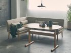 【シーヴ/SIEVE / GOODS】のround living dining table / ラウンド リビングダイニングテーブル 大人の最旬トレンドファッション＆コーディネート founy(ファウニー) テーブル Table, Dining Table フレーム Frame, Outline ラウンド Round, Round Neck 雑誌 Magazine, Fashion Magazine ホーム・キャンプ・アウトドア・お取り寄せ Home Living / Home & Lifestyle / Camping Gear / Outdoor Camping 家具・インテリア Home Furniture & Interior. Stylish & Functional Living Spaces テーブル Dining, Coffee & Side Tables ダイニングテーブル・食卓テーブル Dining Tables thumbnail 同シリーズの「アームレスソファ + 片肘ソファ(張地:サンドベージュ)」を組み合わせたイメージ|ID: prp329100004970441 ipo3291000000037275184