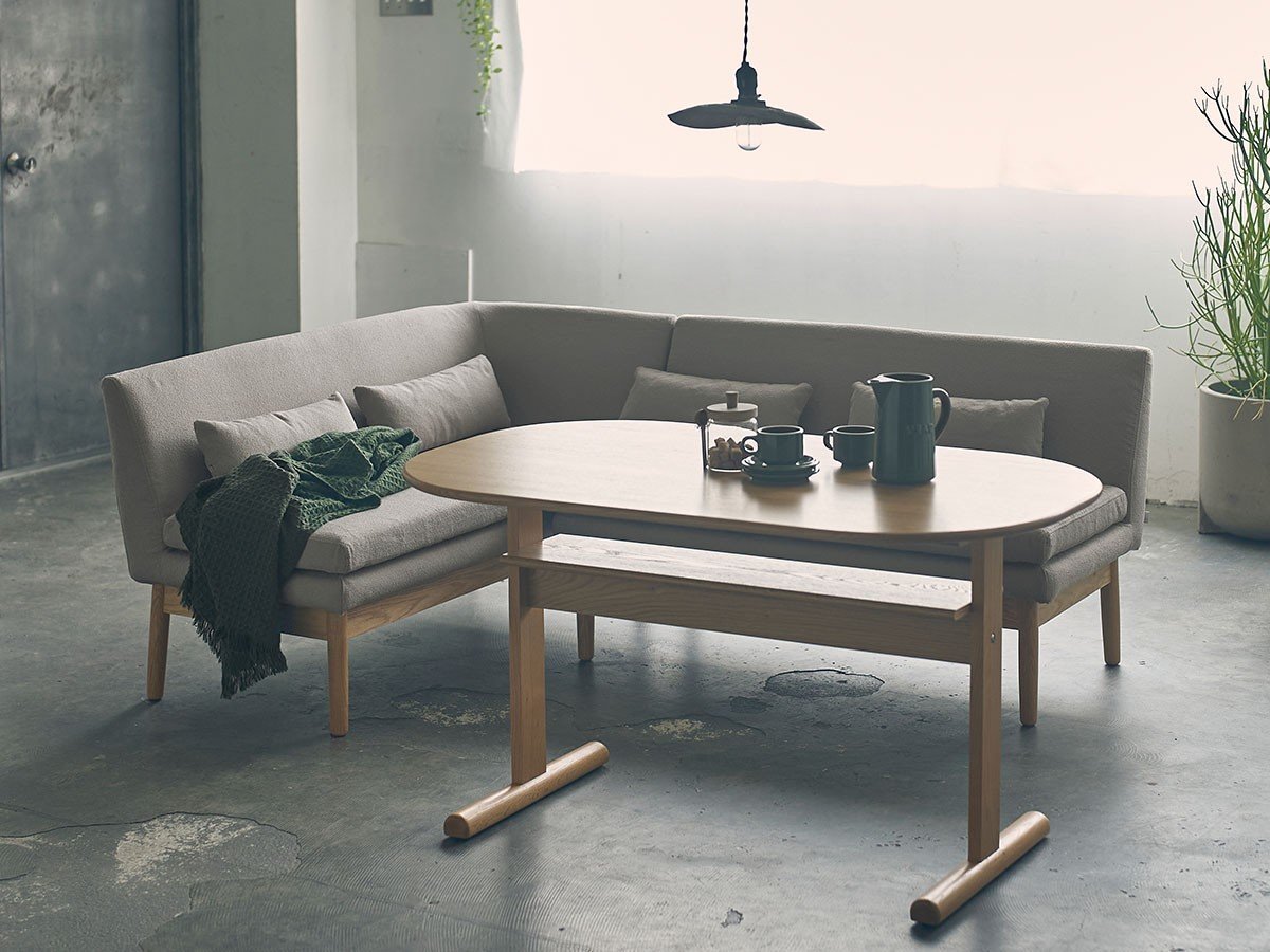 【シーヴ/SIEVE / GOODS】のround living dining table / ラウンド リビングダイニングテーブル インテリア・キッズ・メンズ・レディースファッション・服の通販 founy(ファウニー) 　テーブル　Table, Dining Table　フレーム　Frame, Outline　ラウンド　Round, Round Neck　雑誌　Magazine, Fashion Magazine　ホーム・キャンプ・アウトドア・お取り寄せ　Home Living / Home & Lifestyle / Camping Gear / Outdoor Camping　家具・インテリア　Home Furniture & Interior. Stylish & Functional Living Spaces　テーブル　Dining, Coffee & Side Tables　ダイニングテーブル・食卓テーブル　Dining Tables　同シリーズの「アームレスソファ + 片肘ソファ(張地:グレーベージュ)」を組み合わせたイメージ|ID: prp329100004970441 ipo3291000000037275185