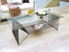 【フライミー ノワール/FLYMEe Noir / GOODS】のGLASS LIVING TABLE W120 / ガラスリビングテーブル 幅120cm m77165 大人の最旬トレンドファッション＆コーディネート founy(ファウニー) 送料無料 Free Shipping ガラス Glass, Glassware スリム Slim, Slim Fit テーブル Table, Dining Table フレーム Frame, Outline ワイヤー Wire, Wired Bra 台形 A-Line, Trapezoid Shape ホーム・キャンプ・アウトドア・お取り寄せ Home Living / Home & Lifestyle / Camping Gear / Outdoor Camping 家具・インテリア Home Furniture & Interior. Stylish & Functional Living Spaces テーブル Dining, Coffee & Side Tables ローテーブル・センターテーブル Coffee & Center Tables thumbnail -|ID: prp329100004970445 ipo3291000000037275212