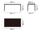 【ヴィトラ/Vitra / GOODS】のPlate Dining Table / プレート ダイニング テーブル ソリッドウッド天板 寸法図「幅160 × 奥行80cm」|ID: prp329100004970465 ipo3291000000037275356