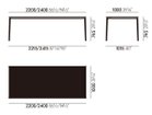 【ヴィトラ/Vitra / GOODS】のPlate Dining Table / プレート ダイニング テーブル ソリッドウッド天板 寸法図「幅220 × 奥行100cm / 幅240 × 奥行100cm」|ID: prp329100004970465 ipo3291000000037275358
