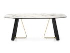 【カリガリス/Calligaris / GOODS】のSUNSHINE / サンシャイン CS/4128-FB 200 天板P2C ホワイトマーブル、脚部P15 マットブラック × P33L ペインテッドブラス|ID: prp329100004970473 ipo3291000000037275418