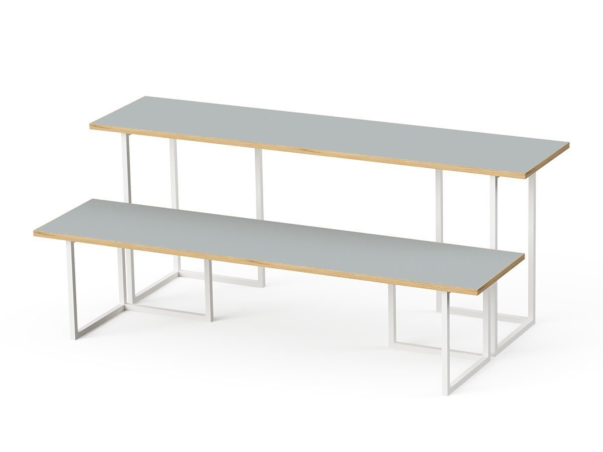 【スティール/stiiilll / GOODS】のTable Set / テーブルセット メラミンウッド天板 ハーフ + スチール脚 S インテリア・キッズ・メンズ・レディースファッション・服の通販 founy(ファウニー) 　ウッド　Wooden Design　シンプル　Simple, Minimal　スリム　Slim, Slim Fit　テーブル　Table, Dining Table　ハーフ　Half, Half-Length　ホーム・キャンプ・アウトドア・お取り寄せ　Home Living / Home & Lifestyle / Camping Gear / Outdoor Camping　家具・インテリア　Home Furniture & Interior. Stylish & Functional Living Spaces　テーブル　Dining, Coffee & Side Tables　ローテーブル・センターテーブル　Coffee & Center Tables　サイズ違いの「メラミンウッド天板 ハーフ + スチール脚 M」と組み合わせて、ディスプレイ棚としても|ID: prp329100004970534 ipo3291000000037275872