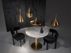 【トム ディクソン/Tom Dixon / GOODS】のTube Base Black + White Marble Top Round 600 / チューブ ベース + ホワイトマーブルトップ ラウンド 600(ブラック脚) 参考イメージ|ID: prp329100004970582 ipo3291000000037276136