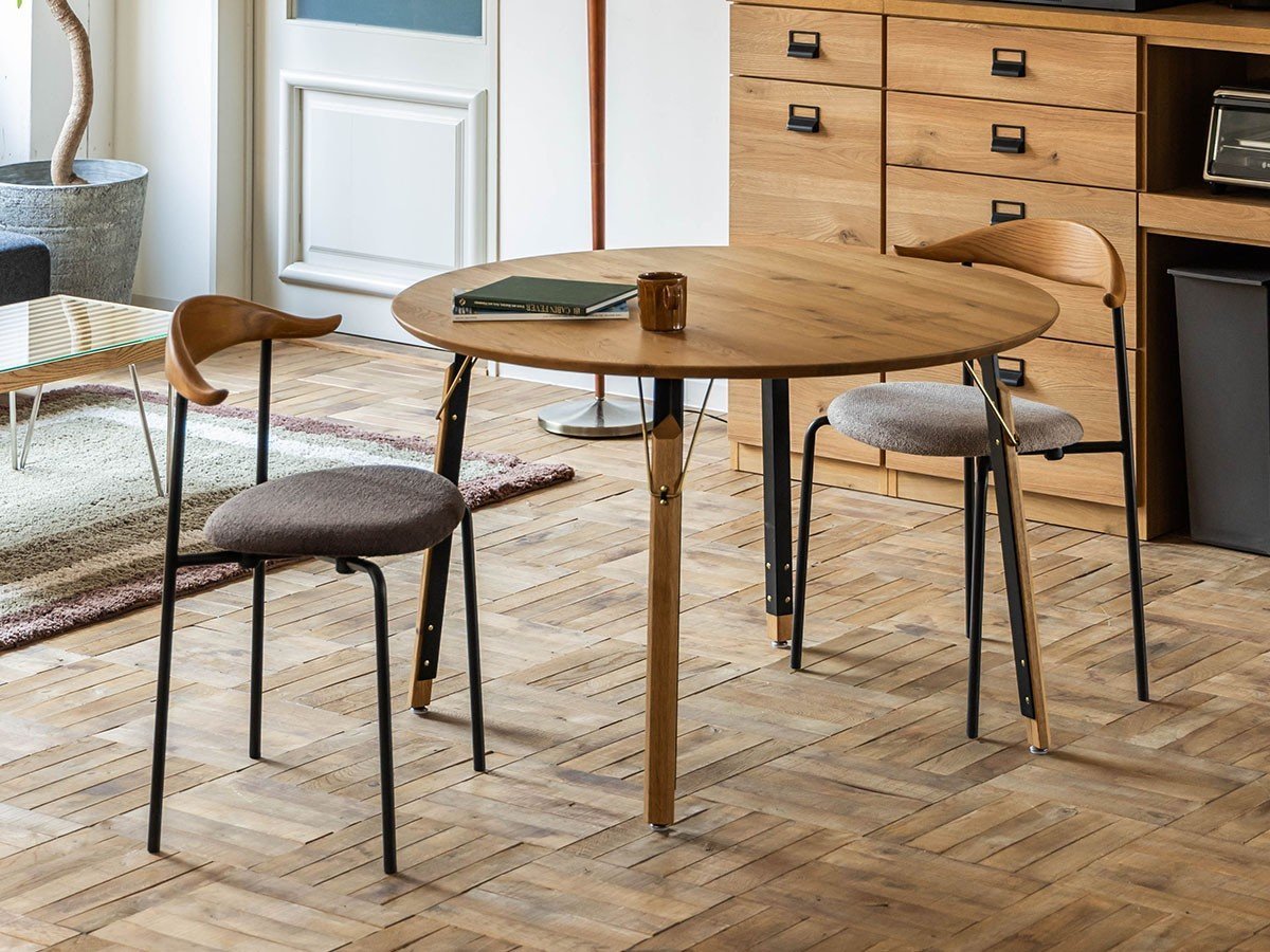 【イージーライフ/Easy Life / GOODS】のMEATH DINING TABLE / ミース ダイニングテーブル ラウンド天板(直径110cm)+ No.1脚(木角脚) インテリア・キッズ・メンズ・レディースファッション・服の通販 founy(ファウニー) 　オイル　Body Oil　コーティング　Coating, Coated Finish　テーブル　Table, Dining Table　ベーシック　Basic, Essential　ラウンド　Round, Round Neck　おすすめ　Recommended / Our Picks　ホーム・キャンプ・アウトドア・お取り寄せ　Home Living / Home & Lifestyle / Camping Gear / Outdoor Camping　家具・インテリア　Home Furniture & Interior. Stylish & Functional Living Spaces　テーブル　Dining, Coffee & Side Tables　ダイニングテーブル・食卓テーブル　Dining Tables　参考イメージ|ID: prp329100004970649 ipo3291000000037276547