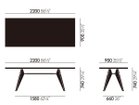 【ヴィトラ/Vitra / GOODS】のEM Table / EM ターブル HPL 寸法図「幅220cm」|ID: prp329100004970730 ipo3291000000037276932