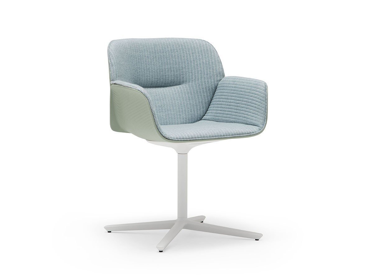 【アンドリュー ワールド/Andreu World / GOODS】のNuez Armchair Upholstered Shell Pad / ヌエス SO2772 アームチェア 回転式スターベース(シェルパッド) インテリア・キッズ・メンズ・レディースファッション・服の通販 founy(ファウニー) 　エレガント 上品　Elegant　キルティング　Quilted, Quilting　クッション　Cushion, Throw Pillow　送料無料　Free Shipping　ホーム・キャンプ・アウトドア・お取り寄せ　Home Living / Home & Lifestyle / Camping Gear / Outdoor Camping　家具・インテリア　Home Furniture & Interior. Stylish & Functional Living Spaces　チェア・椅子　Seating & Chairs　ダイニングチェア・木製チェア　Dining Chairs　ホーム・キャンプ・アウトドア・お取り寄せ　Home Living / Home & Lifestyle / Camping Gear / Outdoor Camping　家具・インテリア　Home Furniture & Interior. Stylish & Functional Living Spaces　チェア・椅子　Seating & Chairs　アームチェア・アクセントチェア　Armchairs & Accent Chairs　ホーム・キャンプ・アウトドア・お取り寄せ　Home Living / Home & Lifestyle / Camping Gear / Outdoor Camping　家具・インテリア　Home Furniture & Interior. Stylish & Functional Living Spaces　チェア・椅子　Seating & Chairs　オフィスチェア・在宅ワーク用チェア　Office & Desk Chairs　張地:ジャカードフォー スペシャル 2272(グレード 4)、シェルマリングリーン、脚部ホワイト|ID: prp329100004971052 ipo3291000000037278655