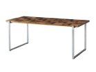 【ノットアンティークス/knot antiques / CRASH GATE】のMATERIA DINING TABLE / マテリア ダイニングテーブル チェス柄天板 + No.4脚(ロの字脚) サイズ:幅177.5cm、脚部シルバー(ステンレス)|ID: prp329100004971077 ipo3291000000037278843
