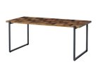 【ノットアンティークス/knot antiques / CRASH GATE】のMATERIA DINING TABLE / マテリア ダイニングテーブル チェス柄天板 + No.4脚(ロの字脚) サイズ:幅177.5cm、脚部ブラック(スチール)|ID: prp329100004971077 ipo3291000000037278850
