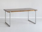 【ノットアンティークス/knot antiques / CRASH GATE】のMATERIA DINING TABLE / マテリア ダイニングテーブル チェス柄天板 + No.4脚(ロの字脚) サイズ:幅158cm、脚部シルバー(ステンレス)|ID: prp329100004971077 ipo3291000000037278862