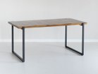 【ノットアンティークス/knot antiques / CRASH GATE】のMATERIA DINING TABLE / マテリア ダイニングテーブル チェス柄天板 + No.4脚(ロの字脚) サイズ:幅158cm、脚部ブラック(スチール)|ID: prp329100004971077 ipo3291000000037278864