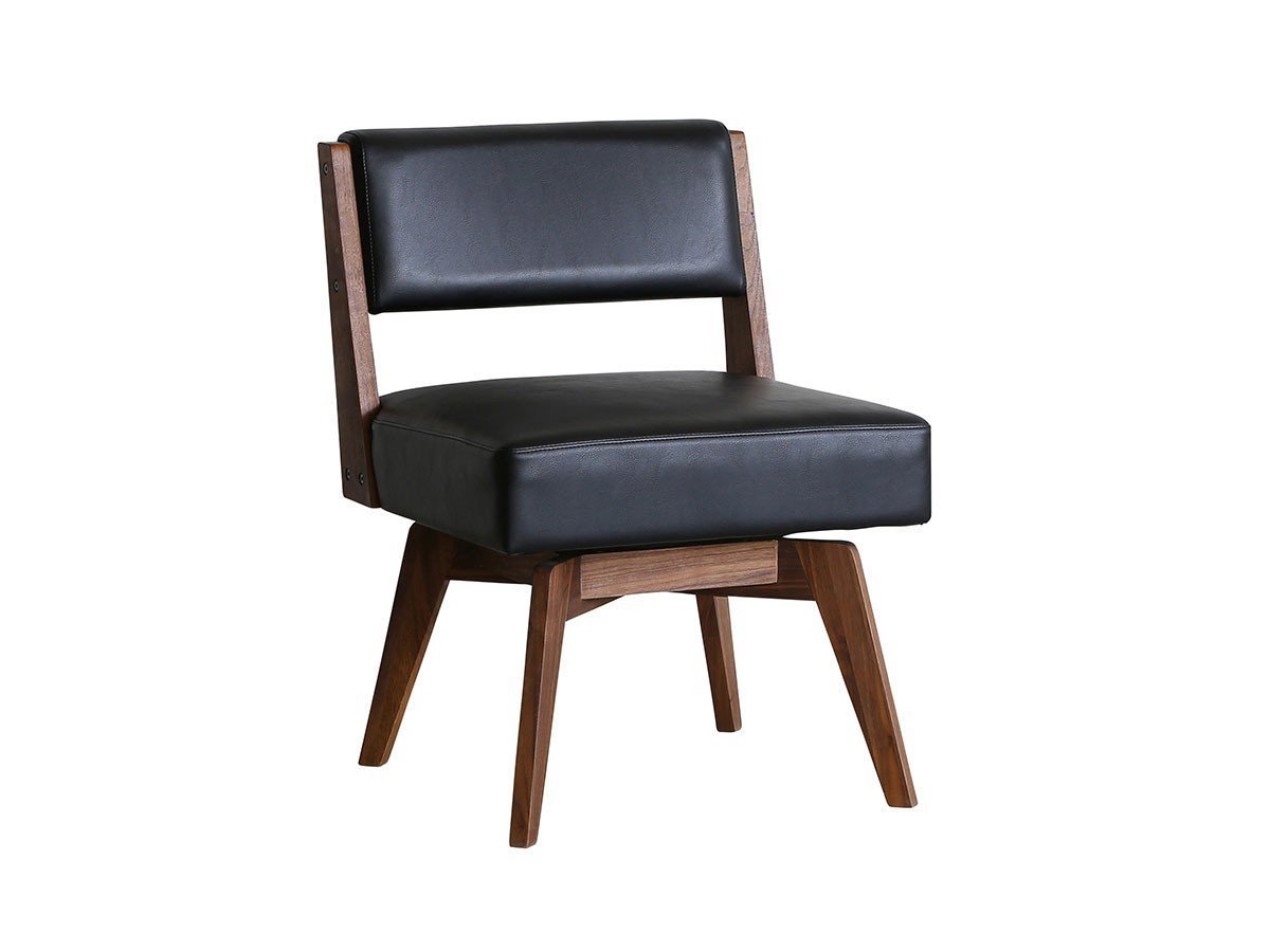 【イージーライフ/Easy Life / GOODS】のCAIN CHAIR / カイン 回転チェア 肘無(ウォールナット材) インテリア・キッズ・メンズ・レディースファッション・服の通販 founy(ファウニー) 　ファブリック　Fabric, Textile　ホーム・キャンプ・アウトドア・お取り寄せ　Home Living / Home & Lifestyle / Camping Gear / Outdoor Camping　家具・インテリア　Home Furniture & Interior. Stylish & Functional Living Spaces　チェア・椅子　Seating & Chairs　ダイニングチェア・木製チェア　Dining Chairs　張地:PVCブラック、座面カバー:不要|ID: prp329100004971104 ipo3291000000037279069