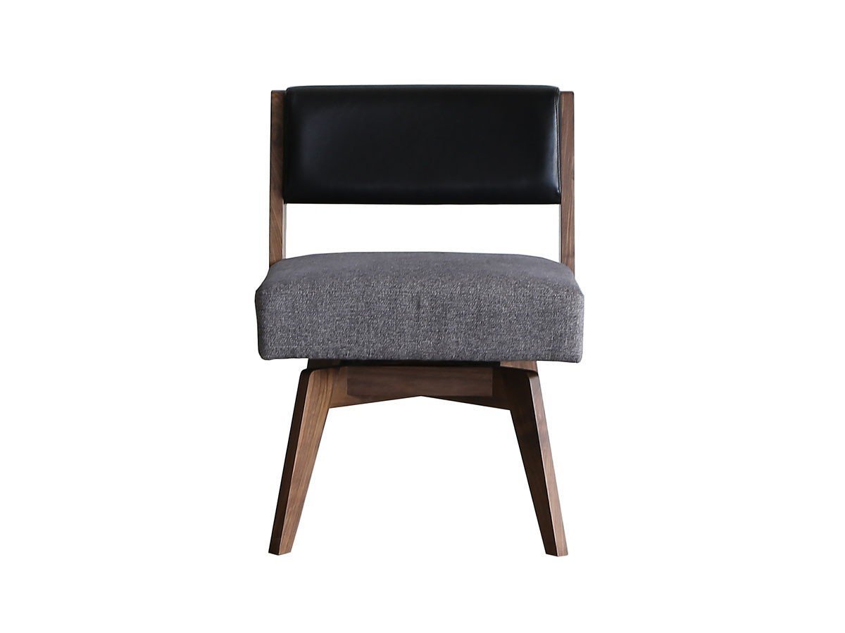 【イージーライフ/Easy Life / GOODS】のCAIN CHAIR / カイン 回転チェア 肘無(ウォールナット材) インテリア・キッズ・メンズ・レディースファッション・服の通販 founy(ファウニー) 　ファブリック　Fabric, Textile　ホーム・キャンプ・アウトドア・お取り寄せ　Home Living / Home & Lifestyle / Camping Gear / Outdoor Camping　家具・インテリア　Home Furniture & Interior. Stylish & Functional Living Spaces　チェア・椅子　Seating & Chairs　ダイニングチェア・木製チェア　Dining Chairs　張地:PVCブラック × ICグレー、座面カバー:不要|ID: prp329100004971104 ipo3291000000037279082