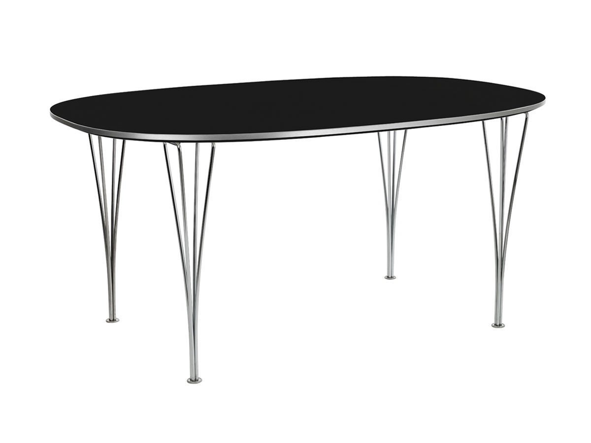 【フリッツ ハンセン/FRITZ HANSEN / GOODS】のTABLE SERIES SUPERELLIPSE / テーブルシリーズ スーパー楕円テーブル スパンレッグ B613 インテリア・キッズ・メンズ・レディースファッション・服の通販 founy(ファウニー) 　テーブル　Table, Dining Table　フォルム　Silhouette, Form　ホーム・キャンプ・アウトドア・お取り寄せ　Home Living / Home & Lifestyle / Camping Gear / Outdoor Camping　家具・インテリア　Home Furniture & Interior. Stylish & Functional Living Spaces　テーブル　Dining, Coffee & Side Tables　ダイニングテーブル・食卓テーブル　Dining Tables　天板:ラミネート / ブラック、脚部:クローム仕上|ID: prp329100004971202 ipo3291000000037279745