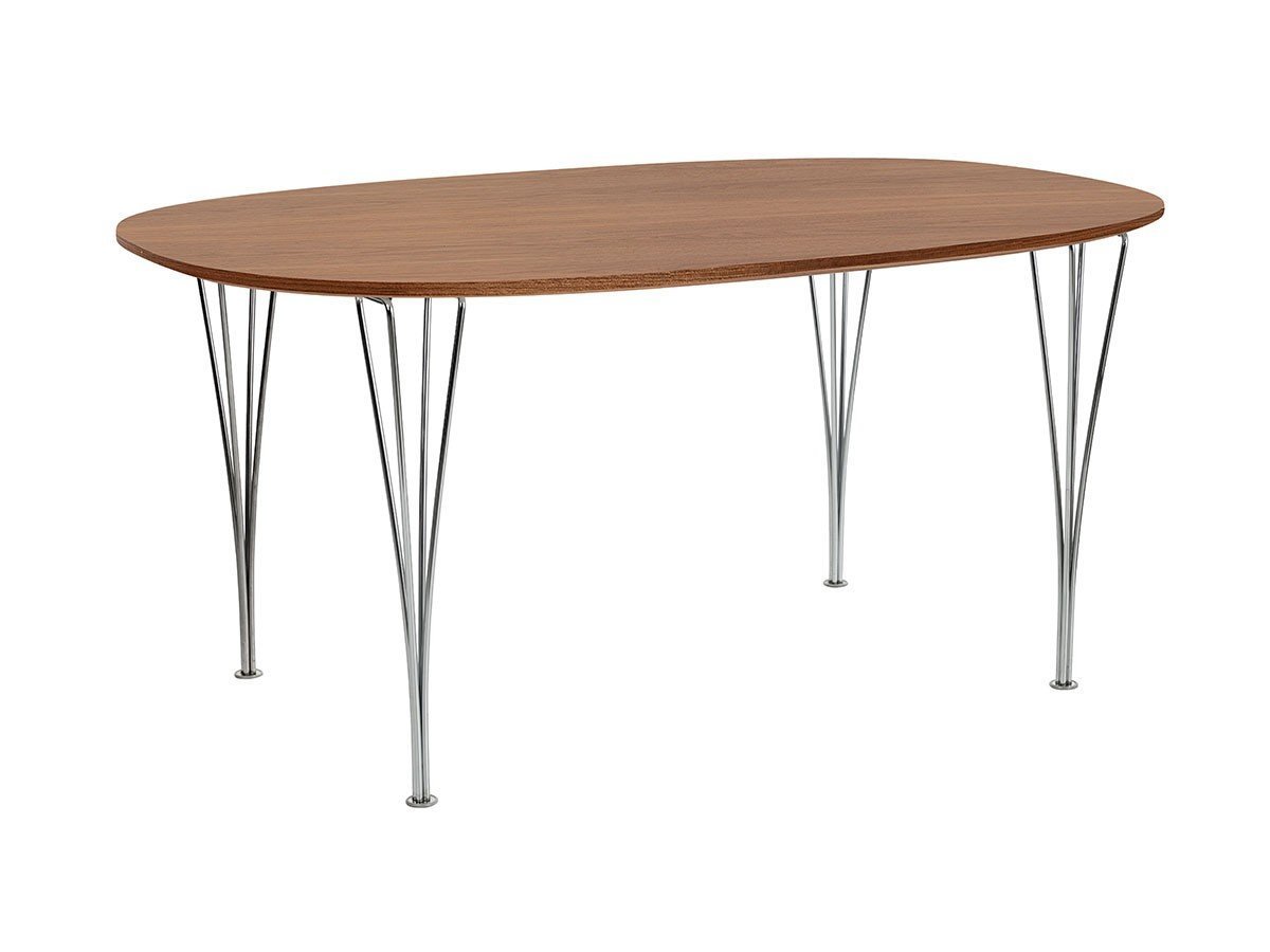 【フリッツ ハンセン/FRITZ HANSEN / GOODS】のTABLE SERIES SUPERELLIPSE / テーブルシリーズ スーパー楕円テーブル スパンレッグ B616 インテリア・キッズ・メンズ・レディースファッション・服の通販 founy(ファウニー) 　テーブル　Table, Dining Table　フォルム　Silhouette, Form　ホーム・キャンプ・アウトドア・お取り寄せ　Home Living / Home & Lifestyle / Camping Gear / Outdoor Camping　家具・インテリア　Home Furniture & Interior. Stylish & Functional Living Spaces　テーブル　Dining, Coffee & Side Tables　ダイニングテーブル・食卓テーブル　Dining Tables　天板:ナチュラルウッド / ウォルナット、脚部:クローム仕上|ID: prp329100004971309 ipo3291000000037280338