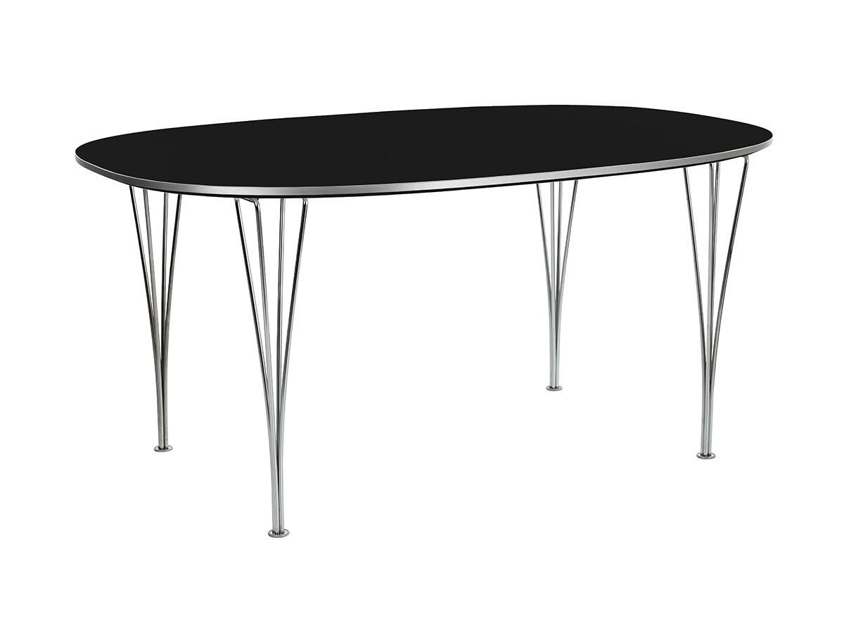 【フリッツ ハンセン/FRITZ HANSEN / GOODS】のTABLE SERIES SUPERELLIPSE / テーブルシリーズ スーパー楕円テーブル スパンレッグ B616 インテリア・キッズ・メンズ・レディースファッション・服の通販 founy(ファウニー) 　テーブル　Table, Dining Table　フォルム　Silhouette, Form　ホーム・キャンプ・アウトドア・お取り寄せ　Home Living / Home & Lifestyle / Camping Gear / Outdoor Camping　家具・インテリア　Home Furniture & Interior. Stylish & Functional Living Spaces　テーブル　Dining, Coffee & Side Tables　ダイニングテーブル・食卓テーブル　Dining Tables　天板:ラミネート / ブラック、脚部:クローム仕上|ID: prp329100004971309 ipo3291000000037280376