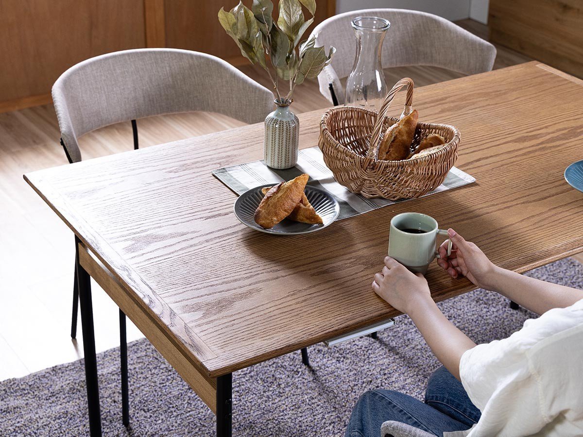 【ノラ/nora / GOODS】のIRORO DINING TABLE / イロロ ダイニングテーブル 幅160cm レッドオーク天板 O脚 インテリア・キッズ・メンズ・レディースファッション・服の通販 founy(ファウニー) 　ウッド　Wooden Design　テーブル　Table, Dining Table　バランス　Balance, Style Balance　雑誌　Magazine, Fashion Magazine　ホーム・キャンプ・アウトドア・お取り寄せ　Home Living / Home & Lifestyle / Camping Gear / Outdoor Camping　家具・インテリア　Home Furniture & Interior. Stylish & Functional Living Spaces　テーブル　Dining, Coffee & Side Tables　ダイニングテーブル・食卓テーブル　Dining Tables　天板参考イメージ|ID: prp329100004971998 ipo3291000000037283477