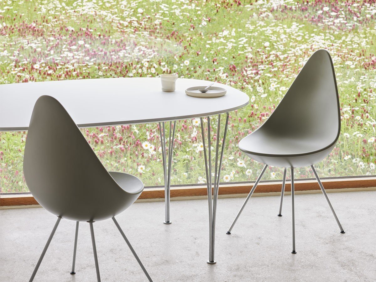 【フリッツ ハンセン/FRITZ HANSEN / GOODS】のDining Room Campaign 2026 SUPERELLIPSE / ダイニングルームキャンペーン 2026 スーパー楕円テーブル スパンレッグ B616 インテリア・キッズ・メンズ・レディースファッション・服の通販 founy(ファウニー) 　テーブル　Table, Dining Table　ホーム・キャンプ・アウトドア・お取り寄せ　Home Living / Home & Lifestyle / Camping Gear / Outdoor Camping　家具・インテリア　Home Furniture & Interior. Stylish & Functional Living Spaces　テーブル　Dining, Coffee & Side Tables　ダイニングテーブル・食卓テーブル　Dining Tables　参考イメージ(天板:ラミネート / ホワイト、脚部:クローム仕上)|ID: prp329100004972297 ipo3291000000037284894