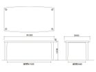 【フライミー ヴェール/FLYMEe vert / GOODS】のDINING TABLE / ダイニングテーブル #117283 大人の最旬トレンドファッション＆コーディネート founy(ファウニー) テーブル Table, Dining Table ホーム・キャンプ・アウトドア・お取り寄せ Home Living / Home & Lifestyle / Camping Gear / Outdoor Camping 家具・インテリア Home Furniture & Interior. Stylish & Functional Living Spaces テーブル Dining, Coffee & Side Tables ダイニングテーブル・食卓テーブル Dining Tables thumbnail 「幅185cm」寸法図|ID: prp329100004972579 ipo3291000000037286129