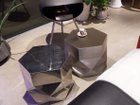 【三代目板金屋/Bankinya / GOODS】のhexagon stool / coffee table / ヘキサゴン スツール / コーヒーテーブル 左:鏡面仕上げ、右:ヘアライン仕上げ|ID: prp329100004972632 ipo3291000000037286380