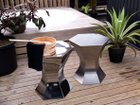 【三代目板金屋/Bankinya / GOODS】のpokkuri stool / coffee table / ポックリ スツール / コーヒーテーブル 左:鏡面仕上げ、右:ヘアライン仕上げ|ID: prp329100004972634 ipo3291000000037286395
