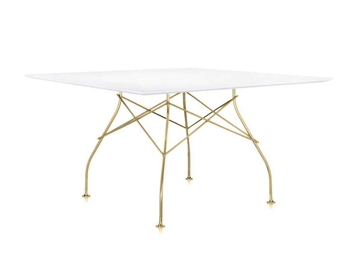 【カルテル/Kartell / GOODS】のGLOSSY / グロッシー スクエア 塗装トップ 130 インテリア・キッズ・メンズ・レディースファッション・服の通販 founy(ファウニー) 　おすすめ　Recommended / Our Picks　エレガント 上品　Elegant　スクエア　Square, Square Shape　テーブル　Table, Dining Table　ホーム・キャンプ・アウトドア・お取り寄せ　Home Living / Home & Lifestyle / Camping Gear / Outdoor Camping　家具・インテリア　Home Furniture & Interior. Stylish & Functional Living Spaces　テーブル　Dining, Coffee & Side Tables　ダイニングテーブル・食卓テーブル　Dining Tables　天板ホワイト、脚部ゴールド|ID: prp329100004972663 ipo3291000000037286516