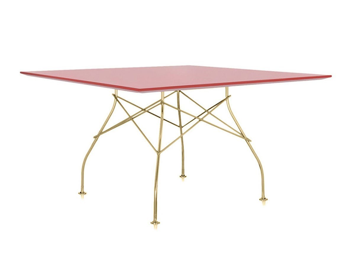 【カルテル/Kartell / GOODS】のGLOSSY / グロッシー スクエア 塗装トップ 130 インテリア・キッズ・メンズ・レディースファッション・服の通販 founy(ファウニー) 　おすすめ　Recommended / Our Picks　エレガント 上品　Elegant　スクエア　Square, Square Shape　テーブル　Table, Dining Table　ホーム・キャンプ・アウトドア・お取り寄せ　Home Living / Home & Lifestyle / Camping Gear / Outdoor Camping　家具・インテリア　Home Furniture & Interior. Stylish & Functional Living Spaces　テーブル　Dining, Coffee & Side Tables　ダイニングテーブル・食卓テーブル　Dining Tables　天板カルテルレッド、脚部ゴールド|ID: prp329100004972663 ipo3291000000037286522