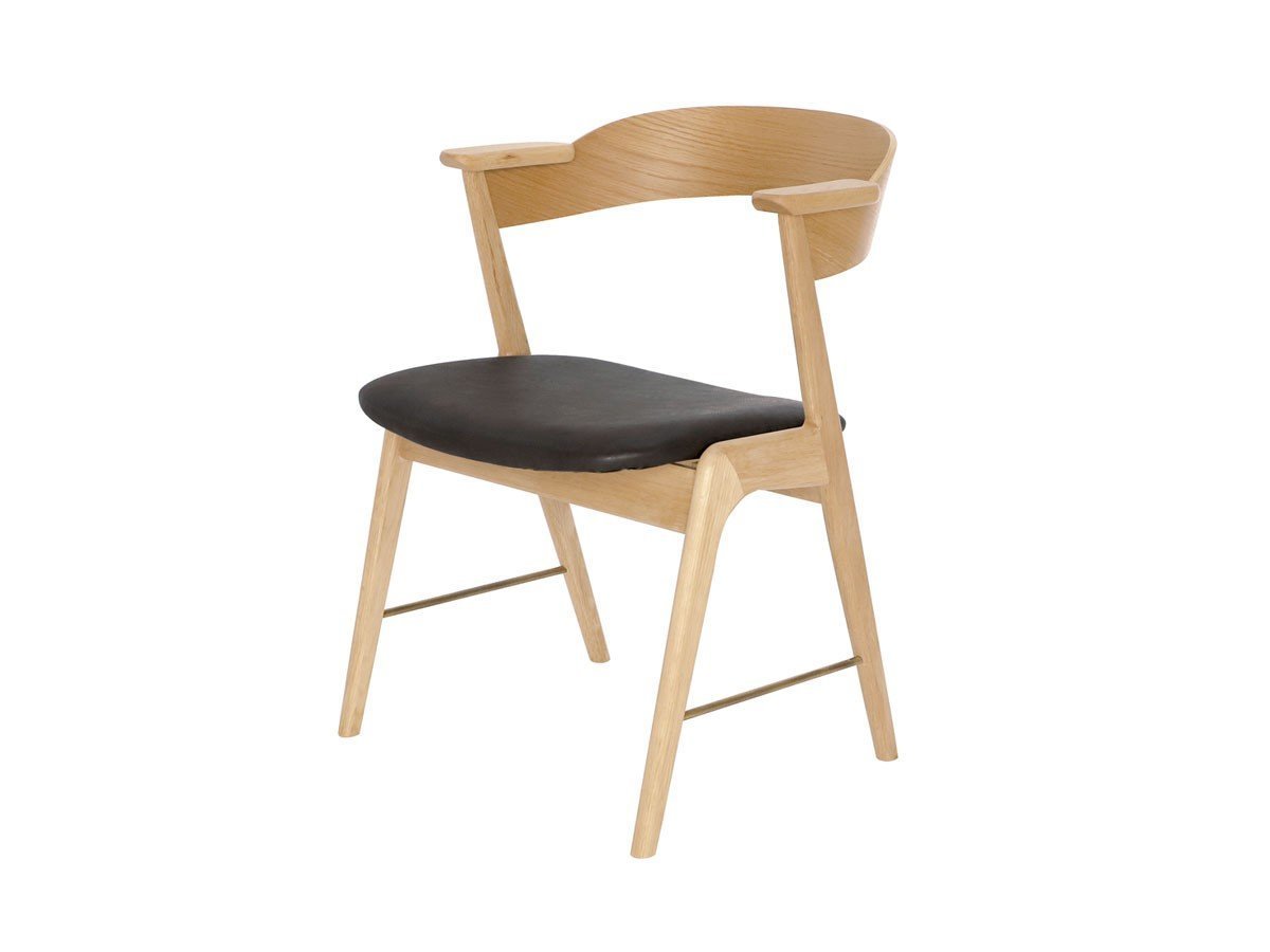 【アデペシュ/a.depeche】のdanis short arm chair PU wood × brass / ダニス ショートアームチェア PU ウッド × ブラス インテリア・キッズ・メンズ・レディースファッション・服の通販 founy(ファウニー) 　アンティーク　Antique-Inspired　ウッド　Wooden Design　ショート　Short, Short Length　フォルム　Silhouette, Form　フレーム　Frame, Outline　ホーム・キャンプ・アウトドア・お取り寄せ　Home Living / Home & Lifestyle / Camping Gear / Outdoor Camping　家具・インテリア　Home Furniture & Interior. Stylish & Functional Living Spaces　チェア・椅子　Seating & Chairs　ダイニングチェア・木製チェア　Dining Chairs　ホーム・キャンプ・アウトドア・お取り寄せ　Home Living / Home & Lifestyle / Camping Gear / Outdoor Camping　家具・インテリア　Home Furniture & Interior. Stylish & Functional Living Spaces　チェア・椅子　Seating & Chairs　アームチェア・アクセントチェア　Armchairs & Accent Chairs　フレームナチュラル、張地:ダークブラウン|ID: prp329100004986512 ipo3291000000037351141