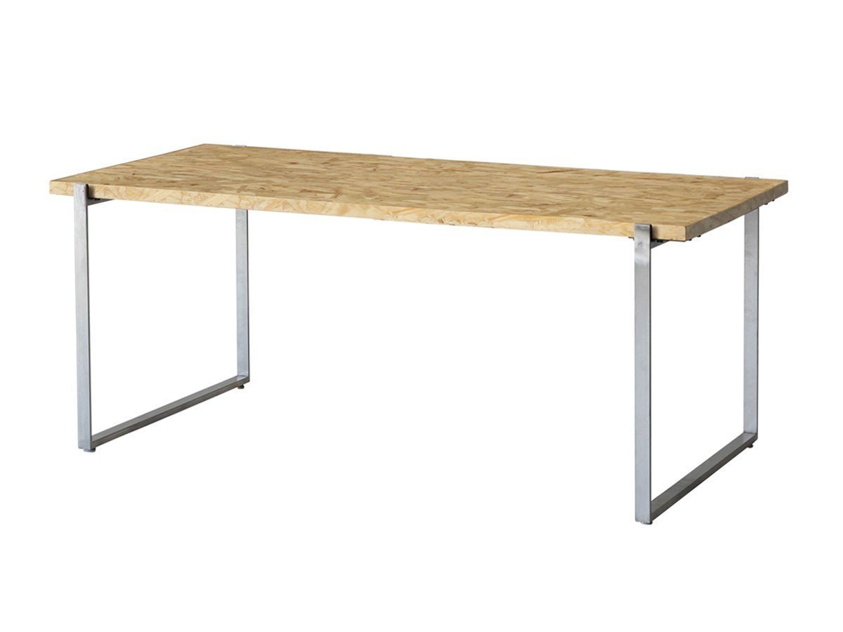 【ノットアンティークス/knot antiques / CRASH GATE】のMATERIA DINING TABLE / マテリア ダイニングテーブル OSB天板 + No.4脚(ロの字脚) インテリア・キッズ・メンズ・レディースファッション・服の通販 founy(ファウニー) 　テーブル　Table, Dining Table　バランス　Balance, Style Balance　モダン　Modern, Contemporary　ホーム・キャンプ・アウトドア・お取り寄せ　Home Living / Home & Lifestyle / Camping Gear / Outdoor Camping　家具・インテリア　Home Furniture & Interior. Stylish & Functional Living Spaces　テーブル　Dining, Coffee & Side Tables　ダイニングテーブル・食卓テーブル　Dining Tables　サイズ:幅177.5cm、脚部シルバー(ステンレス)|ID: prp329100004992302 ipo3291000000037387479
