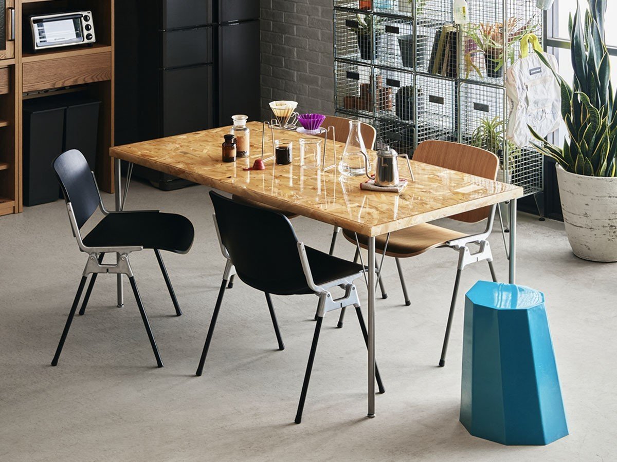 【ノットアンティークス/knot antiques / CRASH GATE】のMATERIA DINING TABLE / マテリア ダイニングテーブル OSB天板 + No.4脚(ロの字脚) インテリア・キッズ・メンズ・レディースファッション・服の通販 founy(ファウニー) 　テーブル　Table, Dining Table　バランス　Balance, Style Balance　モダン　Modern, Contemporary　ホーム・キャンプ・アウトドア・お取り寄せ　Home Living / Home & Lifestyle / Camping Gear / Outdoor Camping　家具・インテリア　Home Furniture & Interior. Stylish & Functional Living Spaces　テーブル　Dining, Coffee & Side Tables　ダイニングテーブル・食卓テーブル　Dining Tables　天板サイズ「幅158cm」参考イメージ|ID: prp329100004992302 ipo3291000000037387495