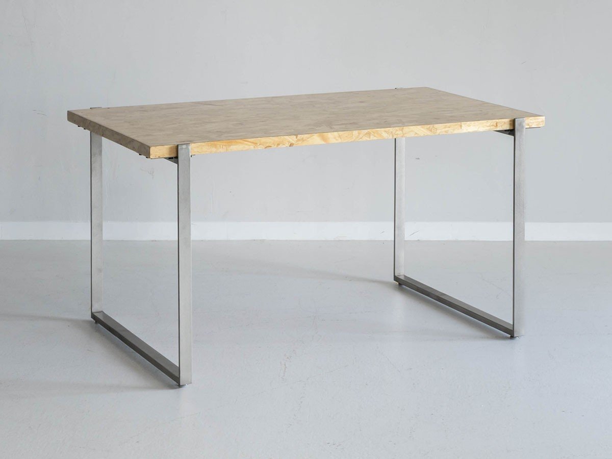【ノットアンティークス/knot antiques / CRASH GATE】のMATERIA DINING TABLE / マテリア ダイニングテーブル OSB天板 + No.4脚(ロの字脚) インテリア・キッズ・メンズ・レディースファッション・服の通販 founy(ファウニー) 　テーブル　Table, Dining Table　バランス　Balance, Style Balance　モダン　Modern, Contemporary　ホーム・キャンプ・アウトドア・お取り寄せ　Home Living / Home & Lifestyle / Camping Gear / Outdoor Camping　家具・インテリア　Home Furniture & Interior. Stylish & Functional Living Spaces　テーブル　Dining, Coffee & Side Tables　ダイニングテーブル・食卓テーブル　Dining Tables　サイズ:幅138.5cm、脚部シルバー(ステンレス)|ID: prp329100004992302 ipo3291000000037387501