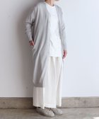 【アンドウール/AND WOOL】の〈最高級シルク&スーピマ超長綿〉〈洗えるニット〉〈通年着られる〉シルクコットンのロングカーディガン ライトグレー|ID: prp329100001249172 ipo3291000000028604672