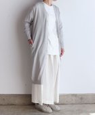 【アンドウール/AND WOOL】の〈最高級シルク&スーピマ超長綿〉〈洗えるニット〉〈通年着られる〉シルクコットンのロングカーディガン ライトグレー|ID:prp329100001249172