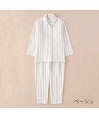 【ウチノ/UCHINO】のマシュマロガーゼシックシンストライプレディスパジャマ ベージュ|ID: prp329100001250824 ipo3291000000028587112