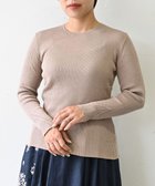 【ムーク/muuc】の〈高品質シルク&スーピマ超長綿〉〈洗えるニット〉〈通年着られる〉袖口模様編み プルオーバー ピンクベージュ|ID: prp329100001556632 ipo3291000000028591415