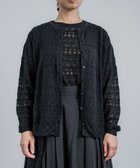 【ムーク/muuc】の〈高品質シルク100%〉〈通年着られる〉透かしレース編み 袖リブあり シェルボタン使用 カーディガン ブラック|ID: prp329100001739572 ipo3291000000028591499