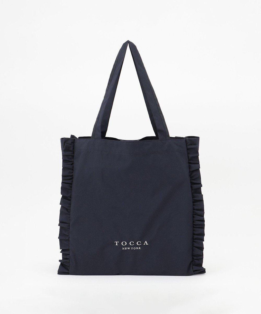 【トッカ/TOCCA】の【大人百花掲載】【A4サイズ対応・折りたたみ可】TRIM WAVES SUBBAG サブバッグ インテリア・キッズ・メンズ・レディースファッション・服の通販 founy(ファニー) 　ファッション　Fashion　レディースファッション　WOMEN　バッグ　Bag　コンパクト　Compact　財布　Wallet　雑誌　Magazine　トリミング　Trimming　人気　Popularity　フェミニン　Feminine　フラット　Flat　フリル　Frills　ポケット　Pocket　ラップ　Wrap　リュクス　Luxe　ビジネス 仕事 通勤　Business　ネイビー系|ID: prp329100002110228 ipo3291000000028444654