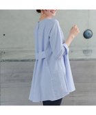 【ティアクラッセ/Tiaclasse】の【おのののかさん着用】半袖&七分袖選べる袖丈バックフレアチュニック 七分袖サックスストライプ|ID: prp329100002245379 ipo3291000000036014168