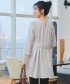 【ティアクラッセ/Tiaclasse】の【おのののかさん着用】半袖&七分袖選べる袖丈バックフレアチュニック 七分袖グレージュストライプ|ID: prp329100002245379 ipo3291000000036014174