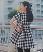 【ティアクラッセ/Tiaclasse】の【おのののかさん着用】半袖&七分袖選べる袖丈バックフレアチュニック 半袖ギンガムチェック大|ID: prp329100002245379 ipo3291000000036014202