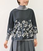 【ムーク/muuc】の〈遠州織物の工場で織られた上質なコットン生地〉モクレン刺繍 ノーカラー プルオーバー(セットアップ可能) ネイビー×グレー|ID: prp329100002268407 ipo3291000000028667594