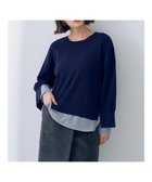 【イェッカ ヴェッカ/YECCA VECCA】のストライプシャツレイヤードニット Navy|ID: prp329100002296710 ipo3291000000028337460