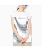 【エニィファム/any FAM】の【接触冷感・UVケア】TCオーガビッツボーダー Tシャツ オフ×ネイビー|ID: prp329100002441115 ipo3291000000028573314