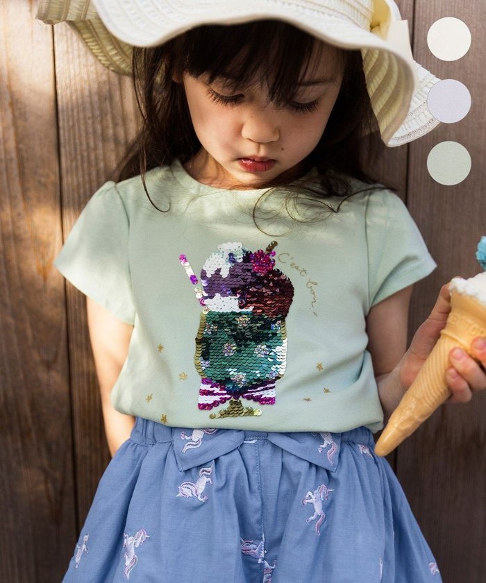 【エニファム/any FAM / KIDS】の接触冷感スパンコールTシャツ インテリア・キッズ・メンズ・レディースファッション・服の通販 founy(ファニー) https://founy.com/ ファッション Fashion キッズファッション KIDS トップス・カットソー Tops/Tees/Kids S/S・春夏 Ss・Spring/Summer カットソー Cut And Sew スパンコール Sequins パターン Pattern モチーフ Motif 半袖 Short Sleeve 夏 Summer 春 Spring |ID: prp329100002443410 ipo3291000000029393351