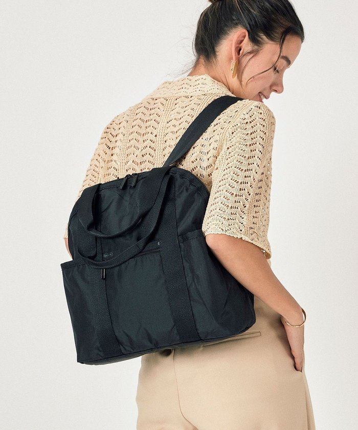 【レスポートサック/LeSportsac】のDOUBLE TROUBLE BACKPACK/リサイクルドブラックJP インテリア・キッズ・メンズ・レディースファッション・服の通販 founy(ファニー) https://founy.com/ ファッション Fashion レディースファッション WOMEN バッグ Bag 軽量 Lightweight ショルダー Shoulder シンプル Simple 人気 Popularity プリント Print ポケット Pocket メッシュ Mesh 無地 Plain Color リュック Ruck Sack おすすめ Recommend スーツケース キャリーケース Suitcase ビジネス 仕事 通勤 Business |ID: prp329100002443434 ipo3291000000027345250